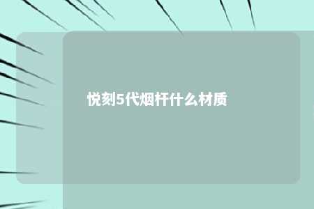 悦刻5代烟杆什么材质