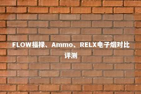 FLOW福禄、Ammo、RELX电子烟对比评测